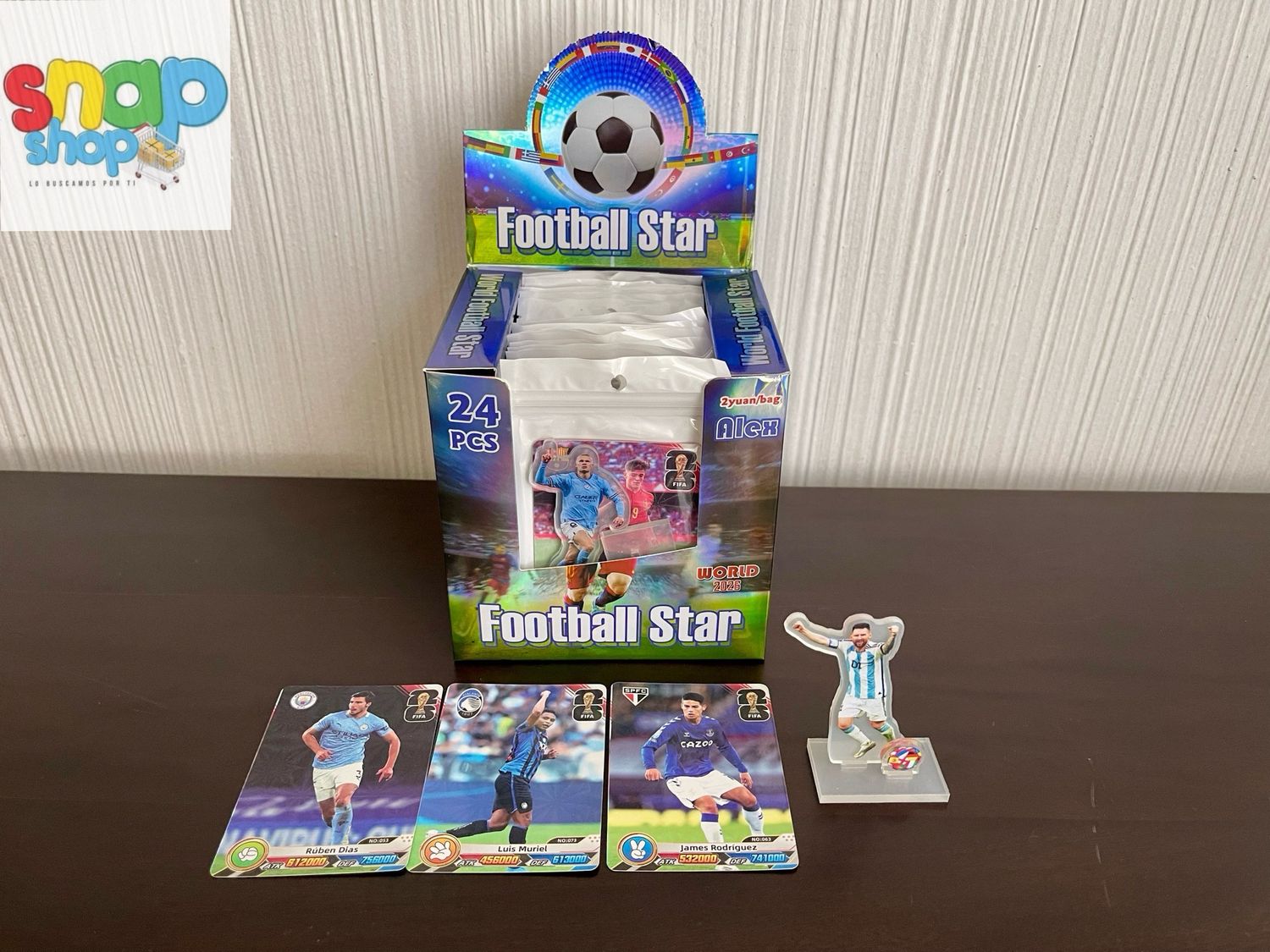 Figura acrílica jugador de fútbol con cartas ⚽️