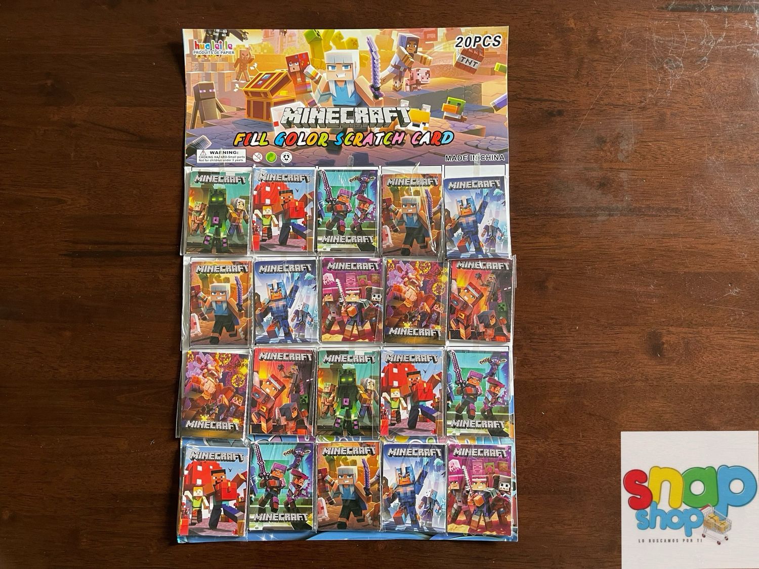 Cartón 20 raspables Minecraft