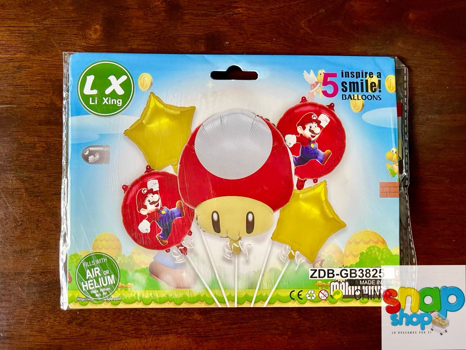 Set de 5 Globos Hongo Mario Bros. 🍄