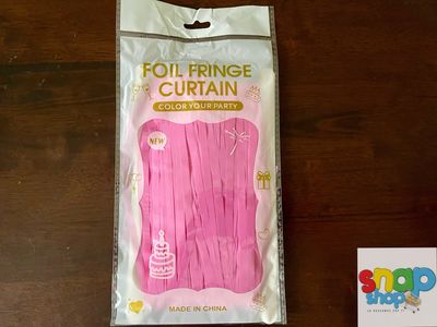 Cortina rosada pastel de tiras