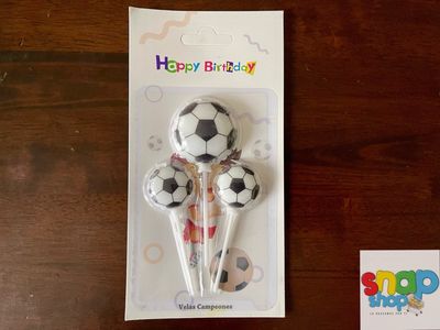 Set 3 velas pelota de fútbol ⚽️