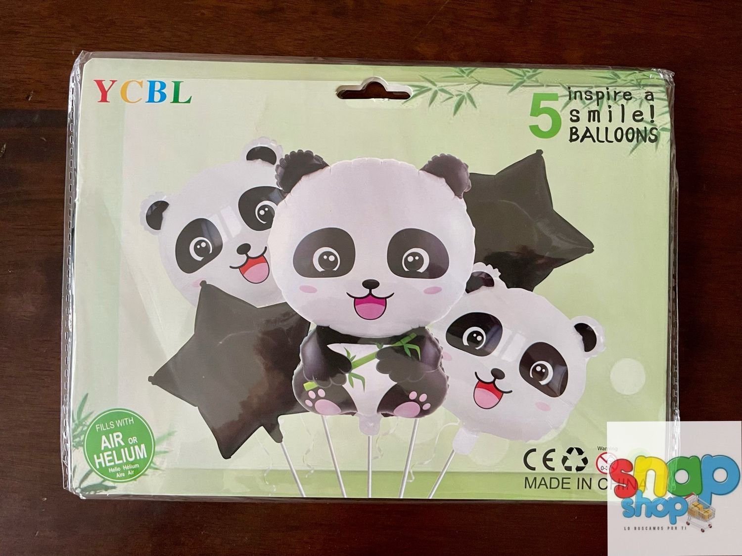 Set 5 globos Panda 🐼