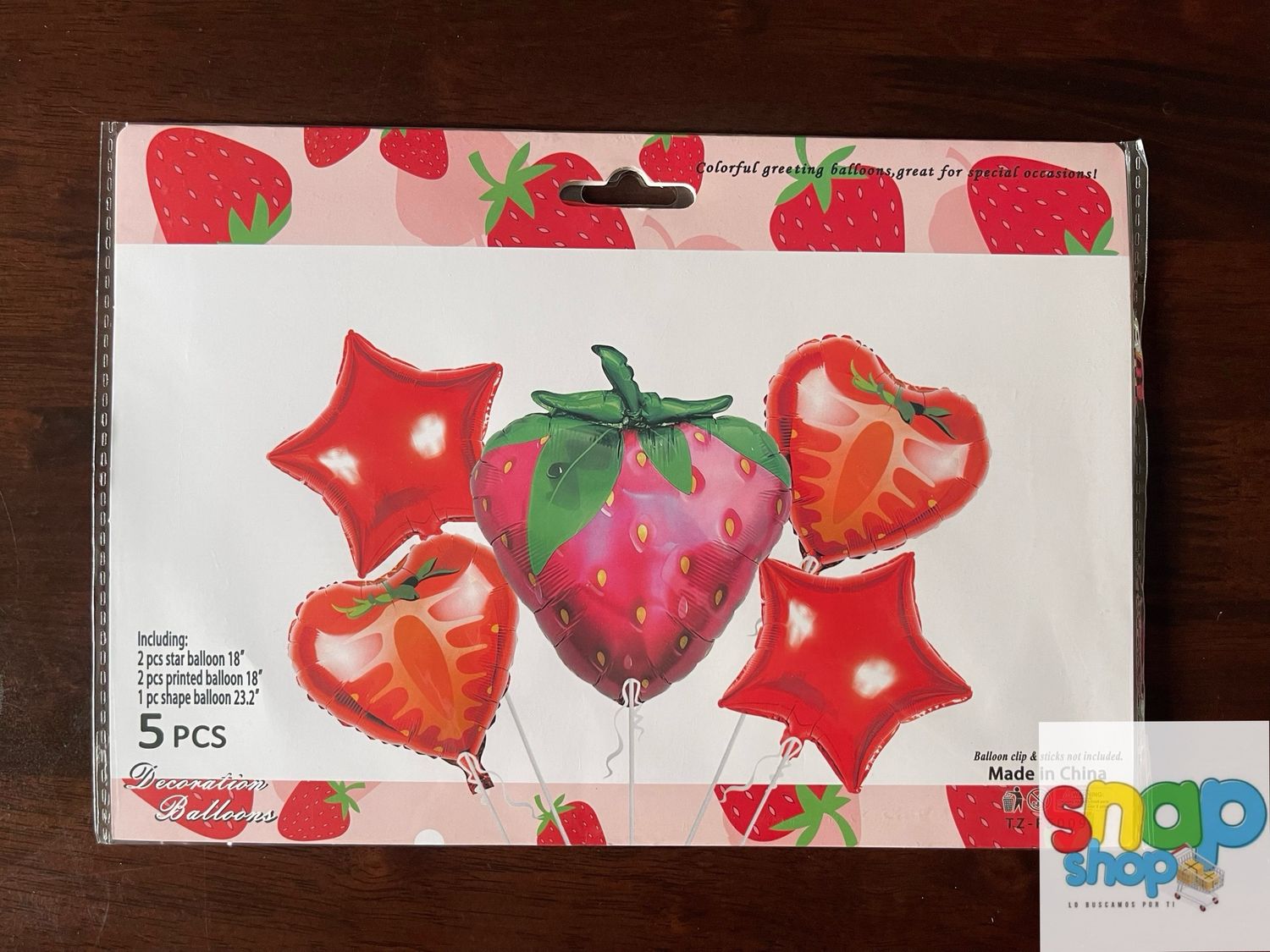 Set 5 globos de fresas 🍓