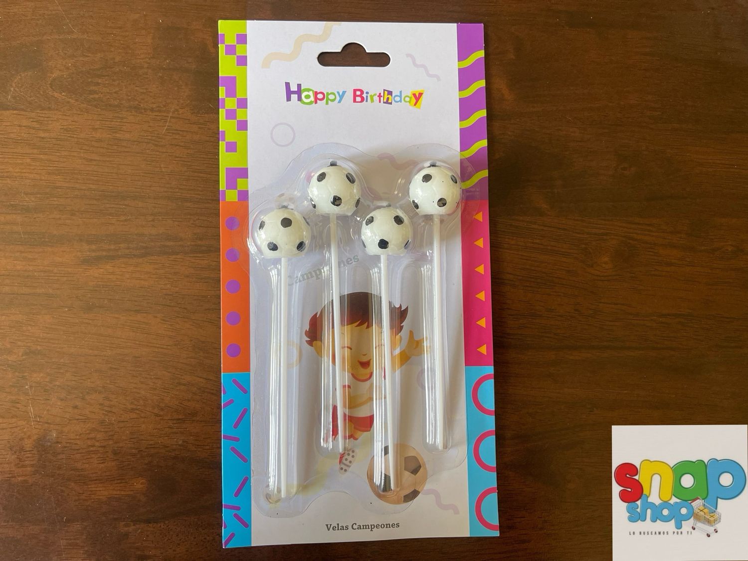 Set de 4 velas pelota de fútbol ⚽️