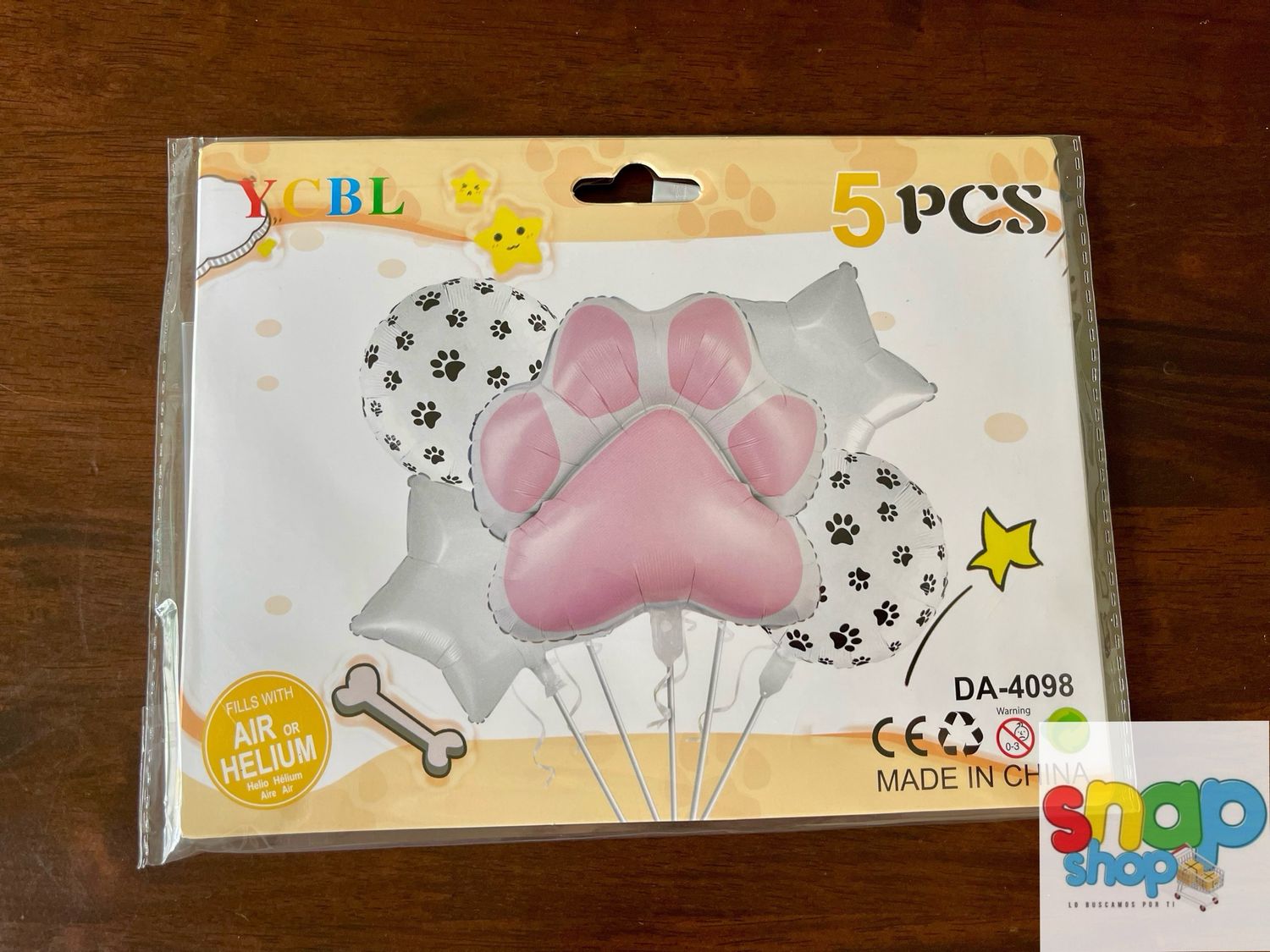 Set de globos Huella 🐾 rosada