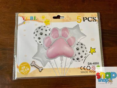 Set de globos Huella 🐾 rosada