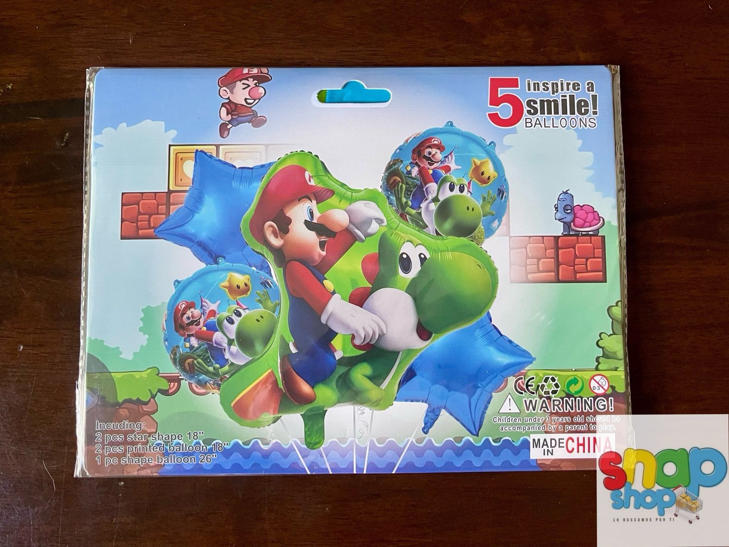 Set de globos Súper Mario Bros + Yoshi