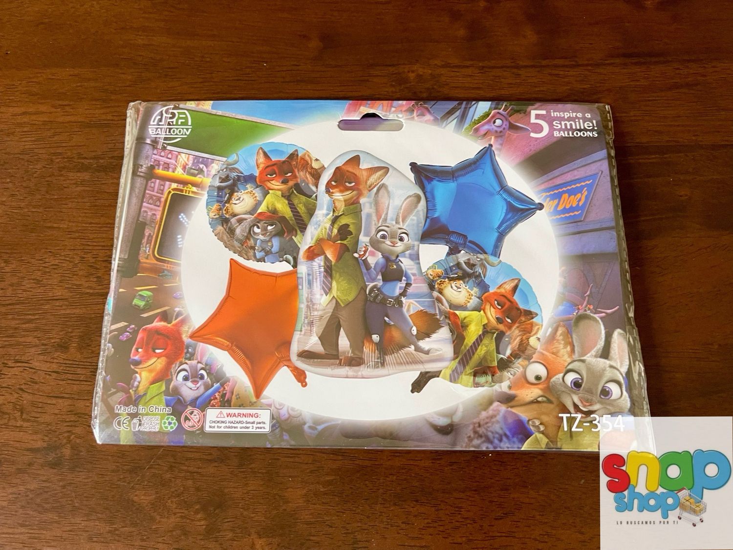 Set 5 globos Zootopia