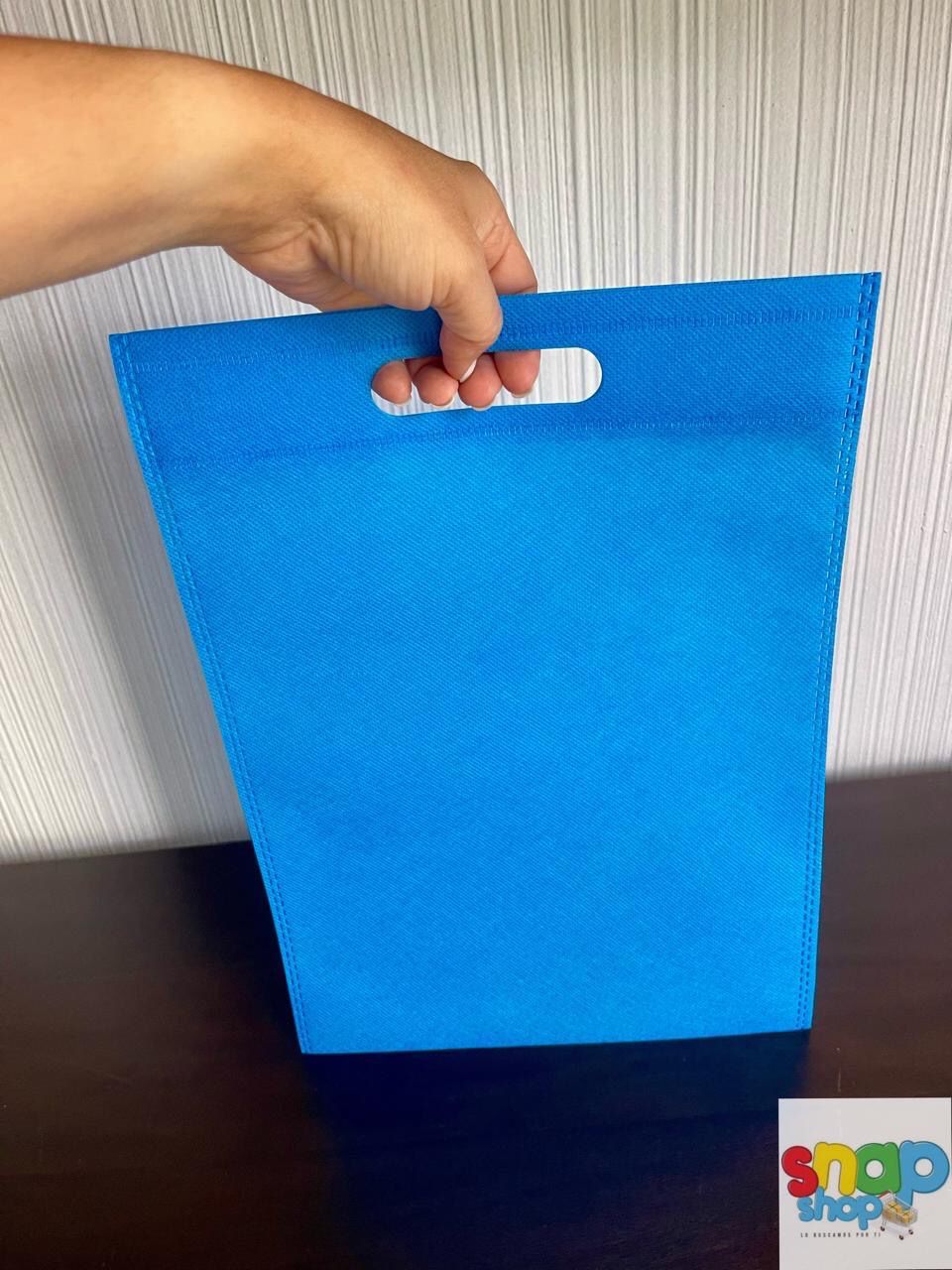 Paquete 10 Bolsa ecológica celeste