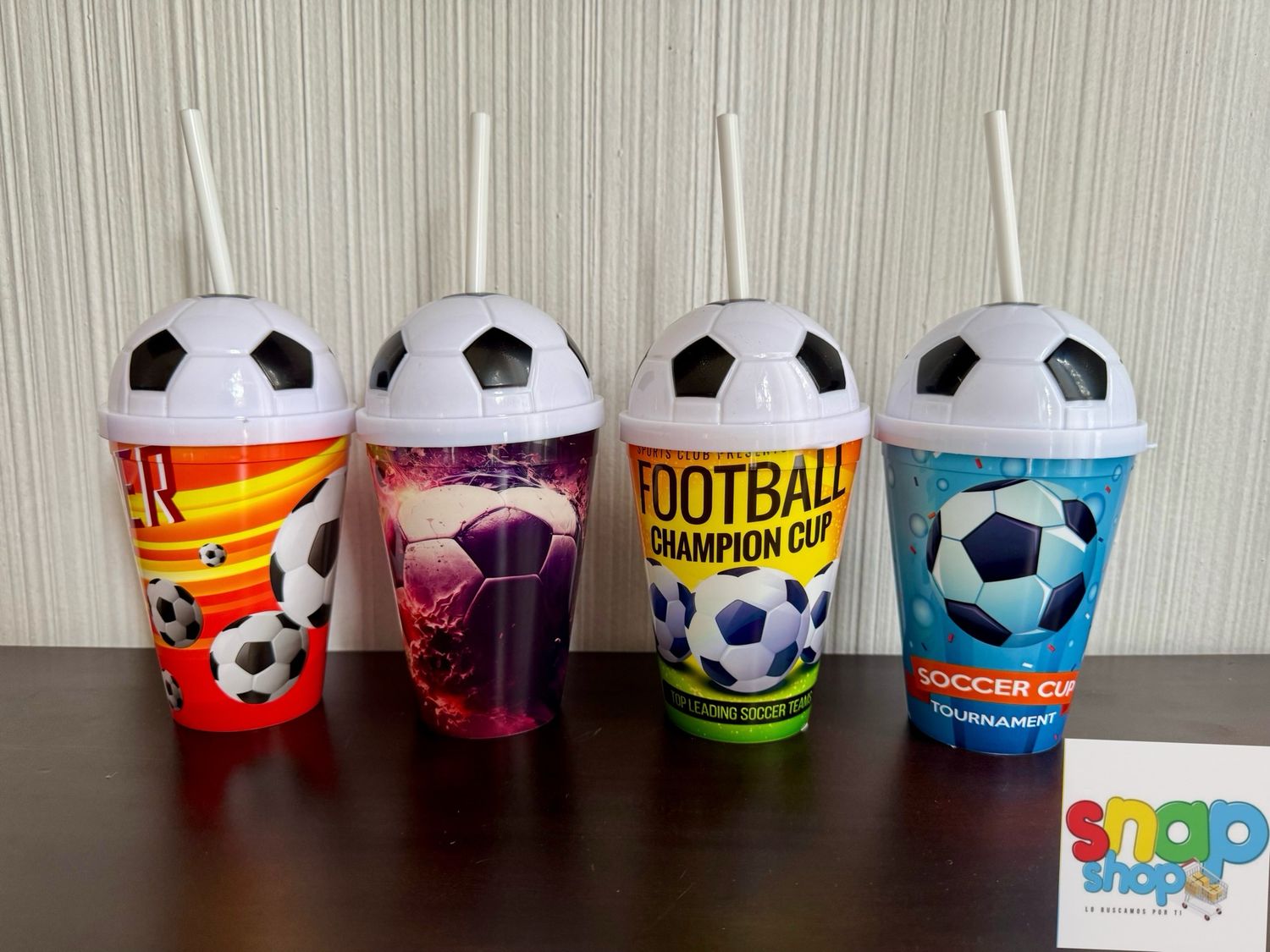 Vaso plástico diseño futbol ⚽️ reutilizable
