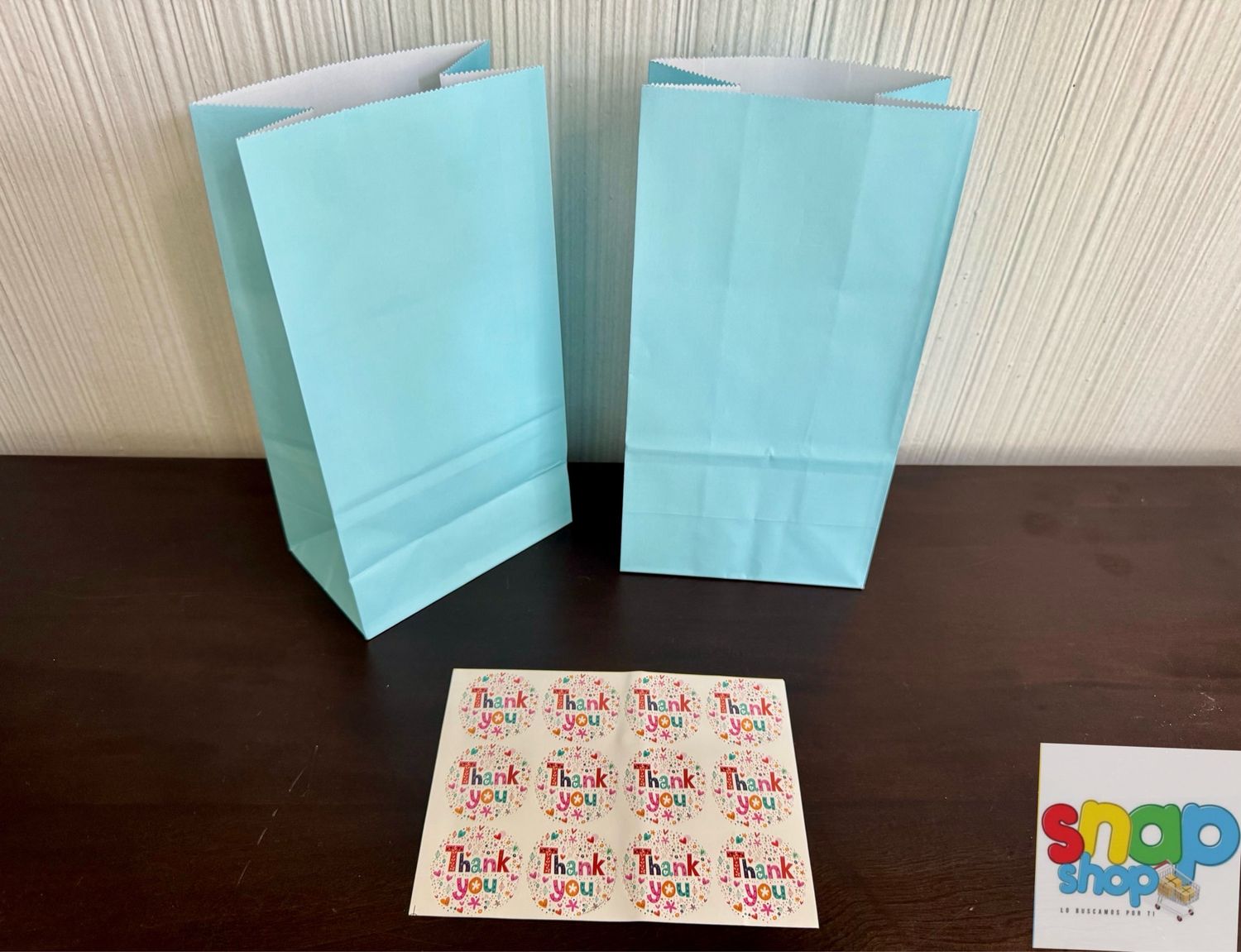 Paquete 12 bolsas para sorpresas Celeste