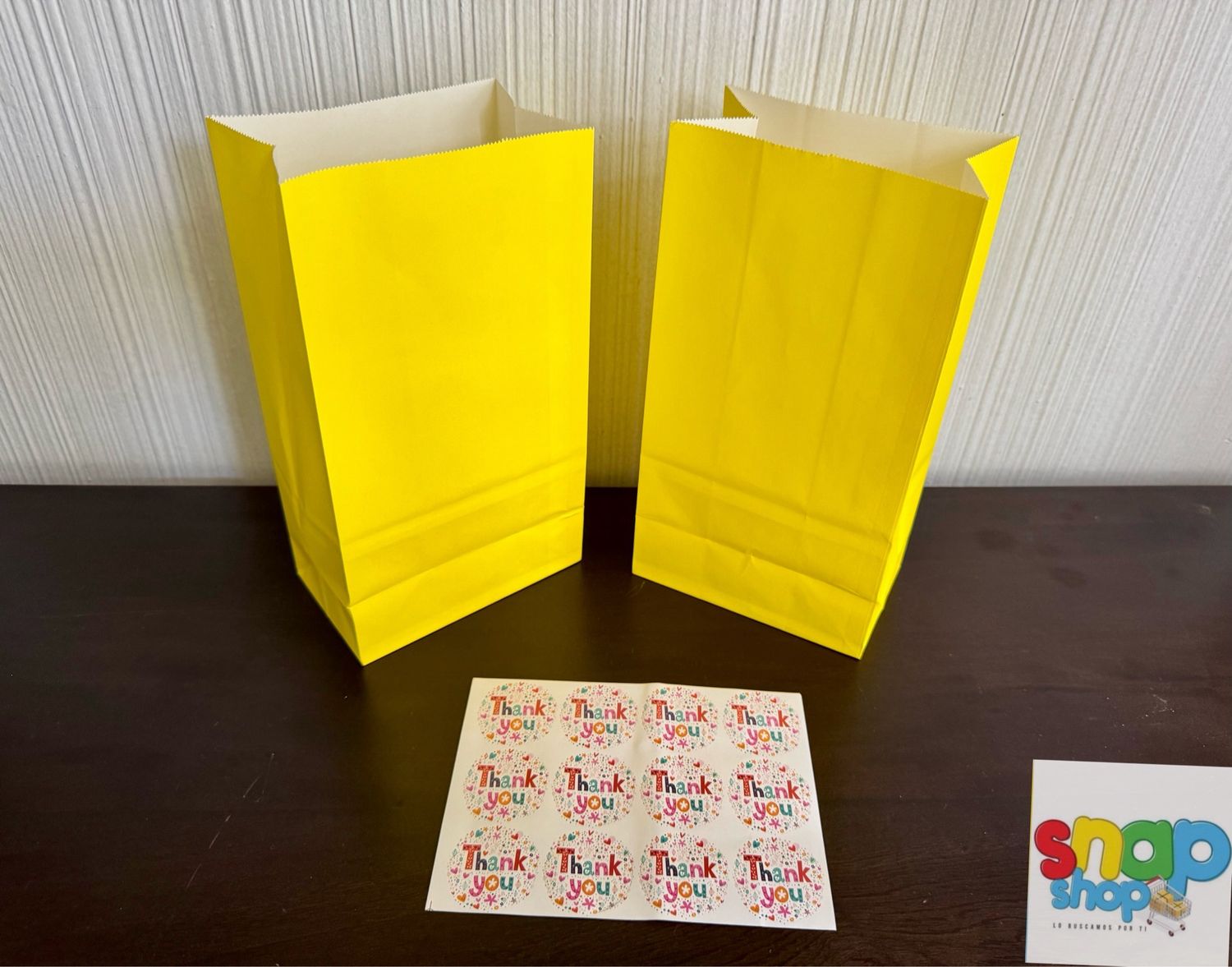 Paquete 12 bolsas para sorpresas amarillas