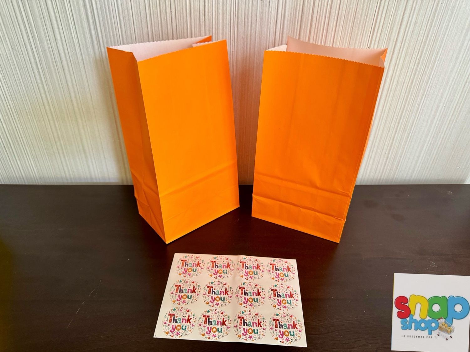 Paquete 12 bolsas para sorpresas Anaranjadas