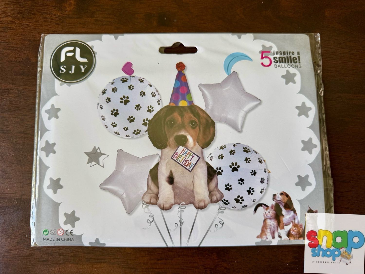 Set 5 globos diseño perro 🐶 🐾