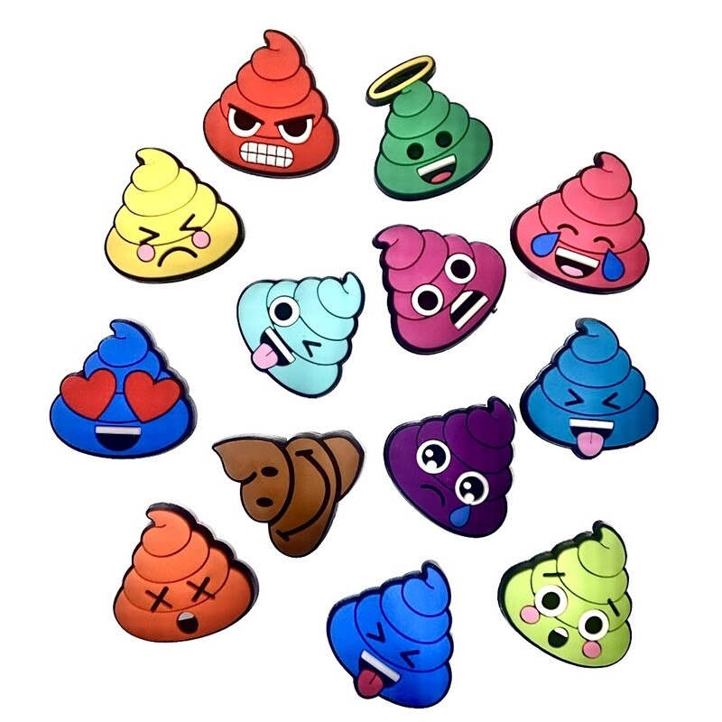 Shoe charms poo emojis.