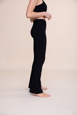 Womens Ribbed Flare High-Waist Tights
