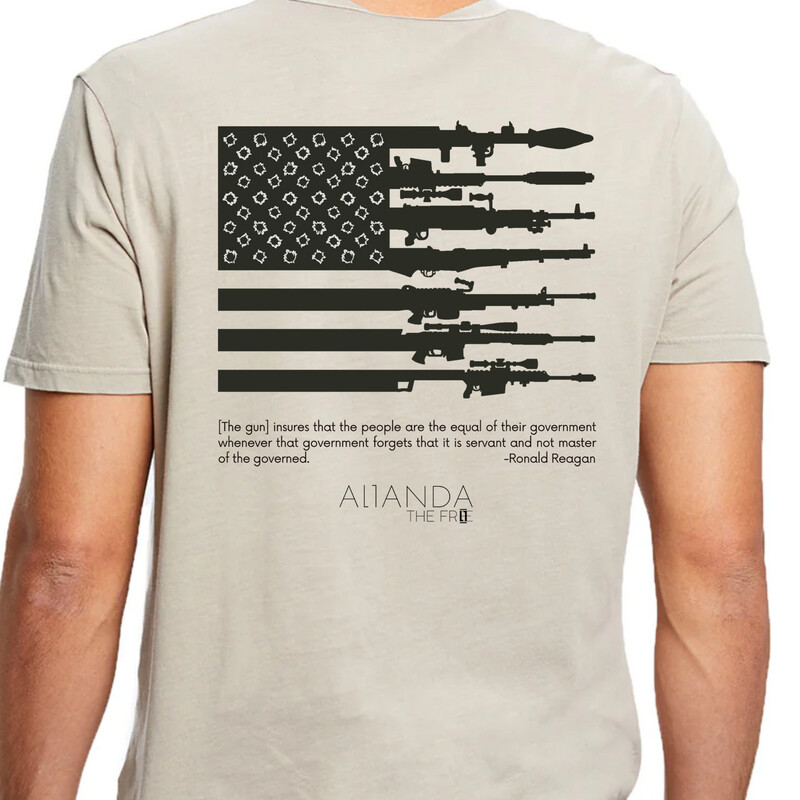 Mens Premium Supima Cotton Crew - Gun Flag