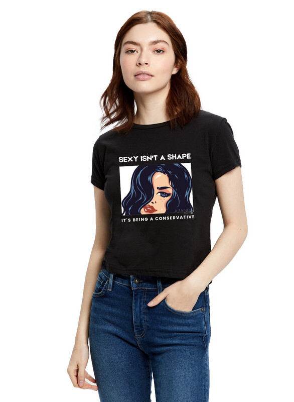 Womens Crop Sexy Conservative T-shirt