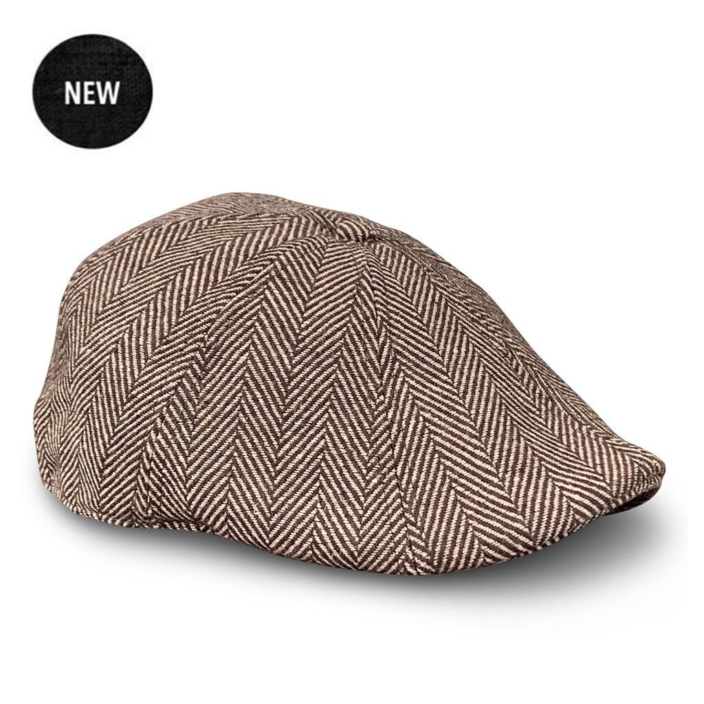The Peaky Boston Scally Cap - Brown Herringbone