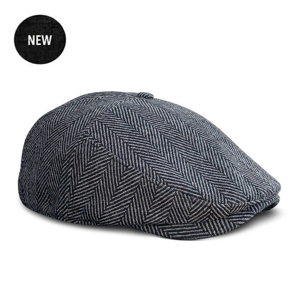 The Original Boston Scally Cap - 5-Panel Grey Herringbone