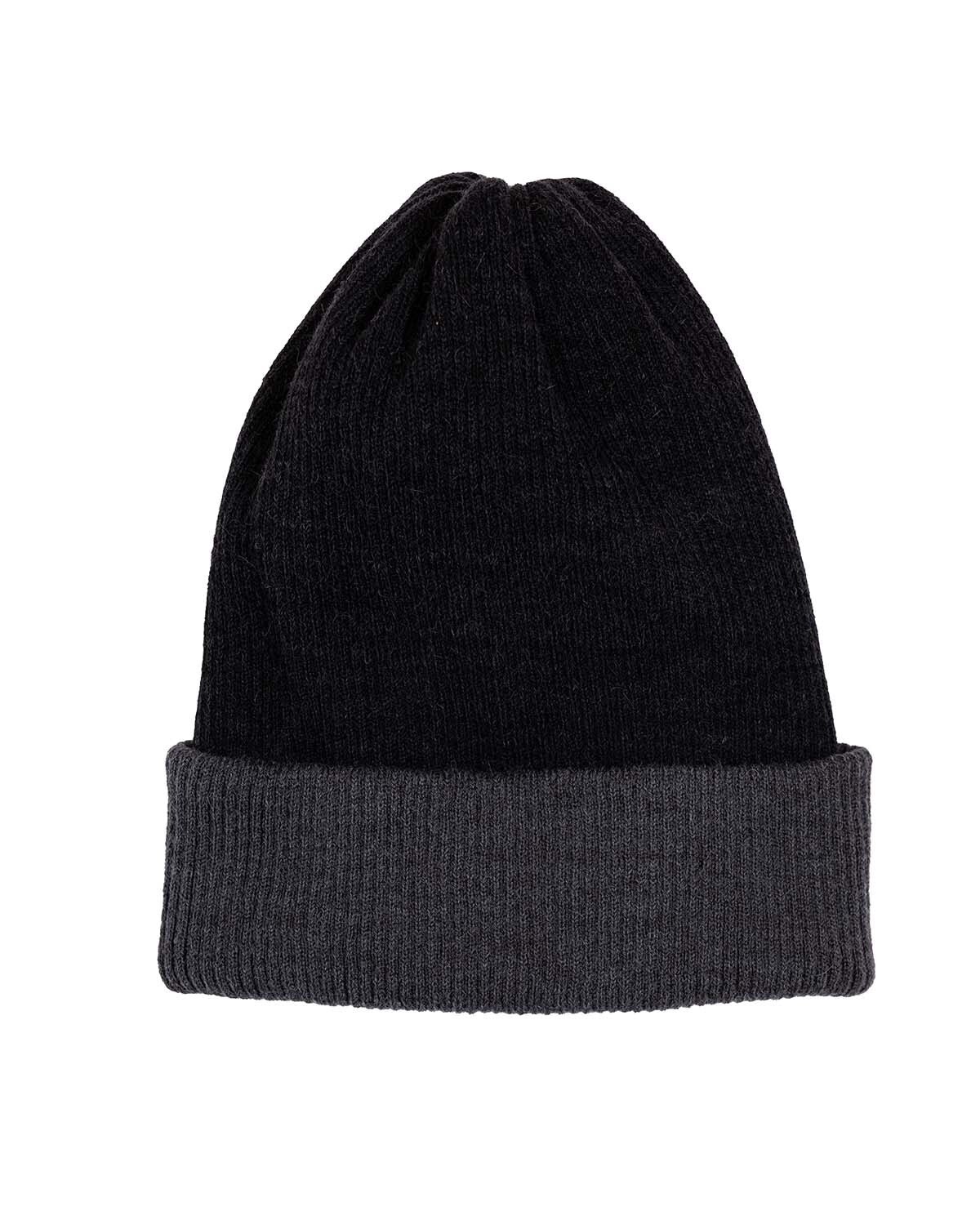 Alpaca Beanie - Reversible Ribbed, Size: O/S, Colour: 01 Night