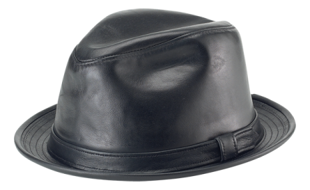 Lambskin Fedora, Size: Medium, Colour: Black