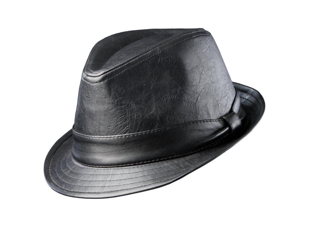 Clubhouse Vegan Leather Fedora, Size: Medium, Colour: Black