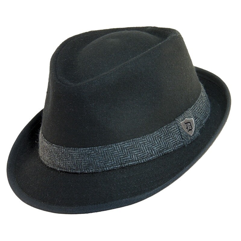 Bolido Narrow Brim Wool Blend Fedora, Size: Medium, Colour: Black