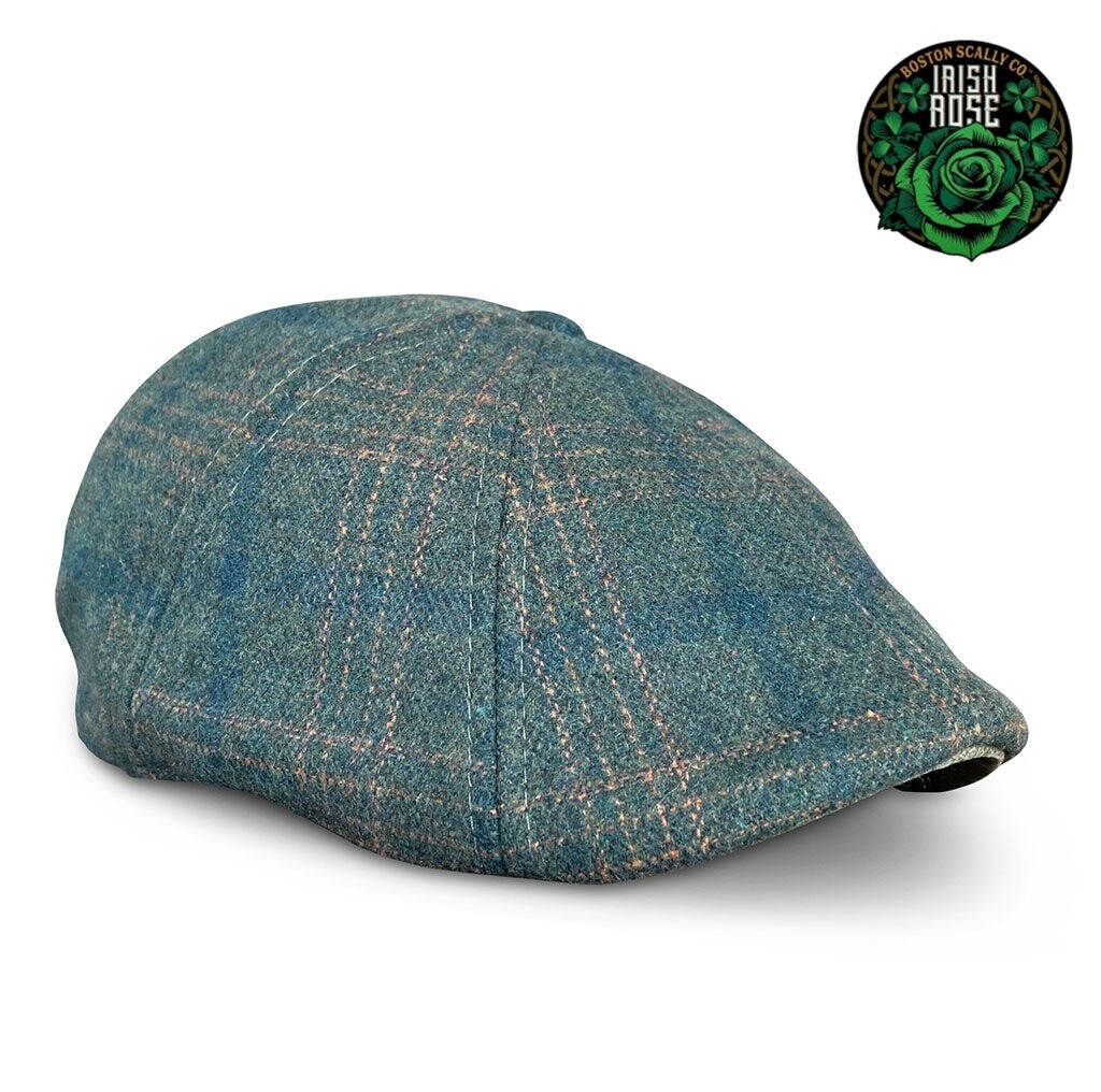 Irish Rose Plaid Peaky Boston Scally Cap, Size: Small
