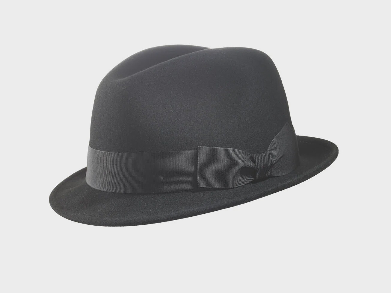 Baylor Narrow Brim Crushable Wool Felt Fedora, Colour: Black, Size: Small