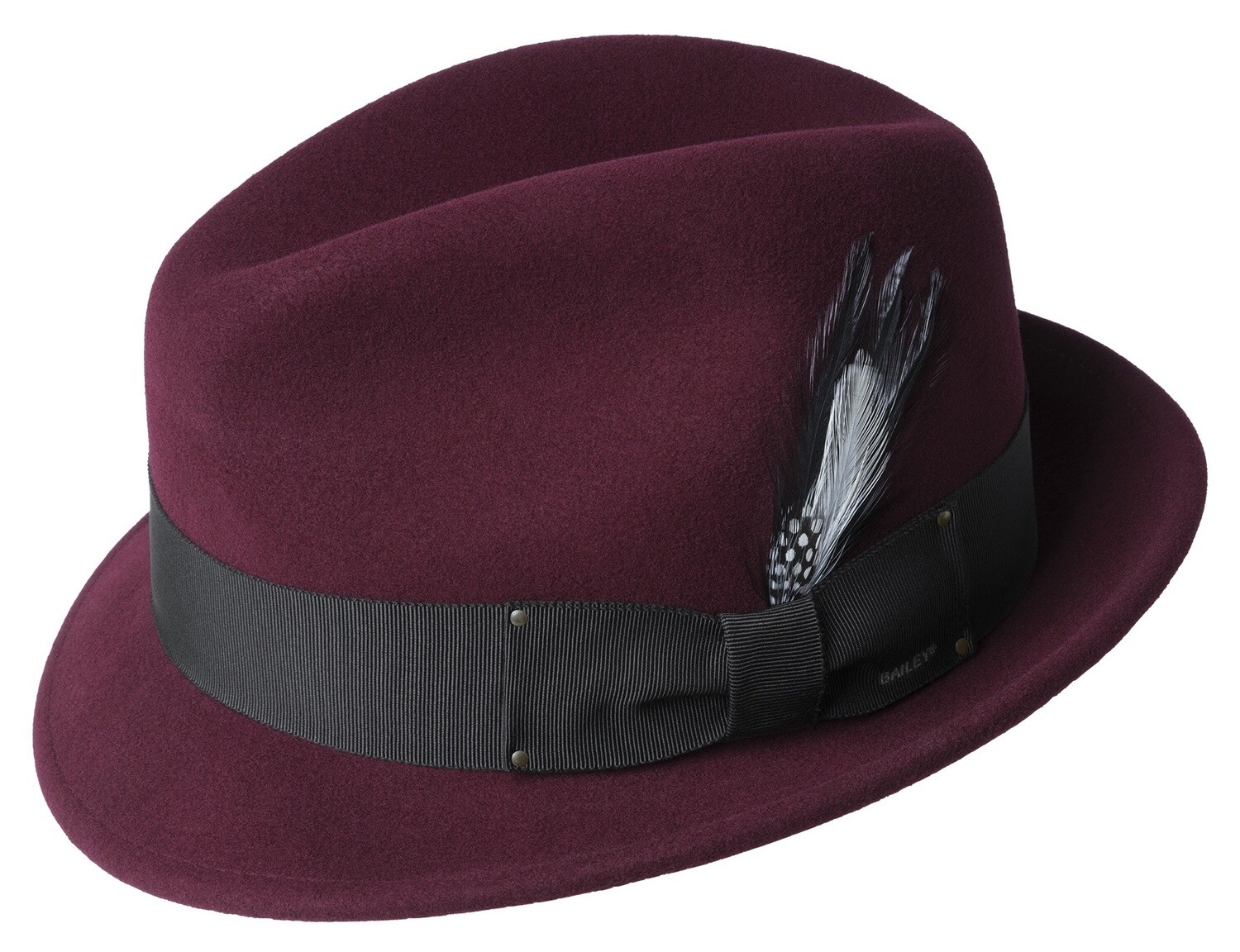 Tino Wool Felt Fedora Hat, Colour: Port, Size: Small