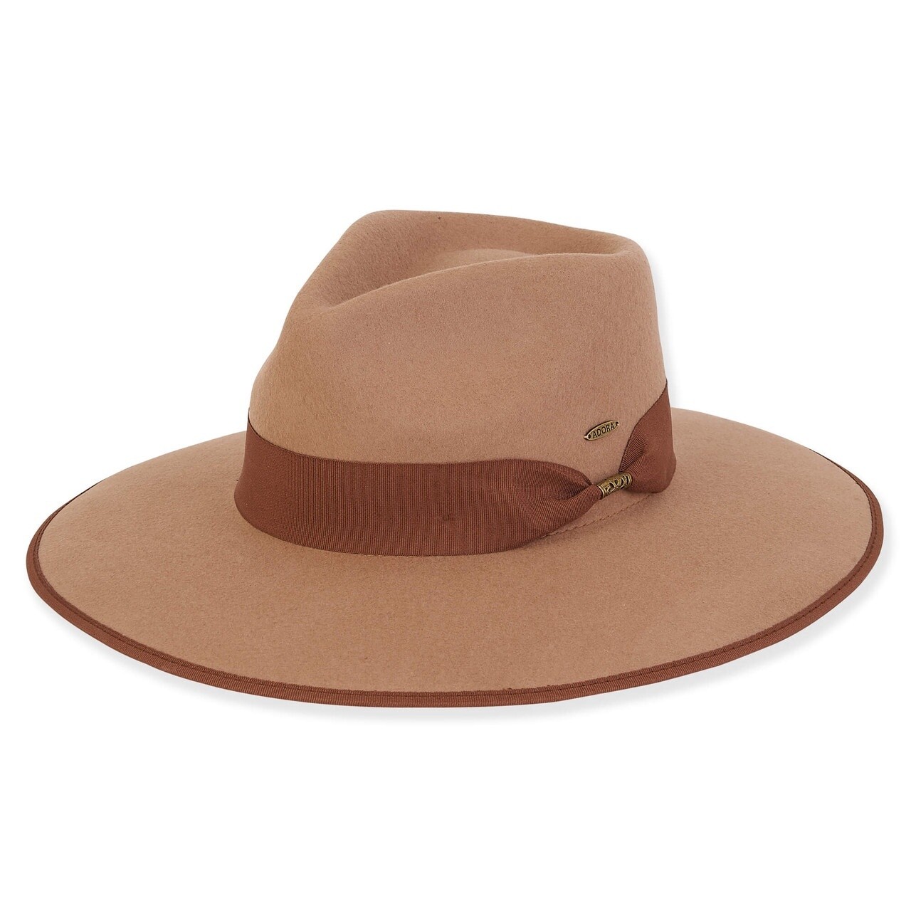 AD1509 Women&#39;s Wool Felt Safari Ribbon Bead Trim, Size: O/S, Colour: Light Brown