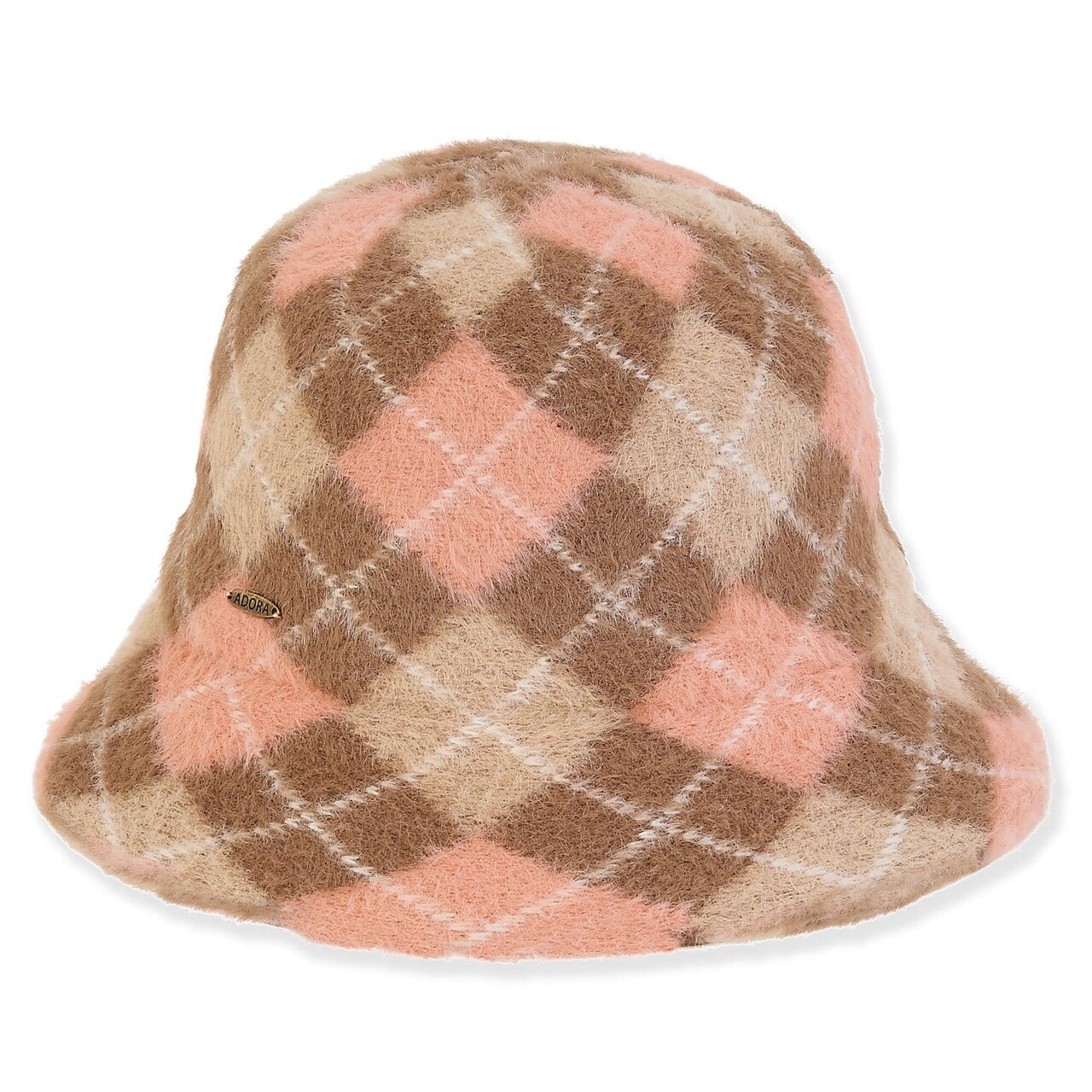 AD1468 Fashion Fabrics Plaid Bucket, Size: O/S, Colour: Pink