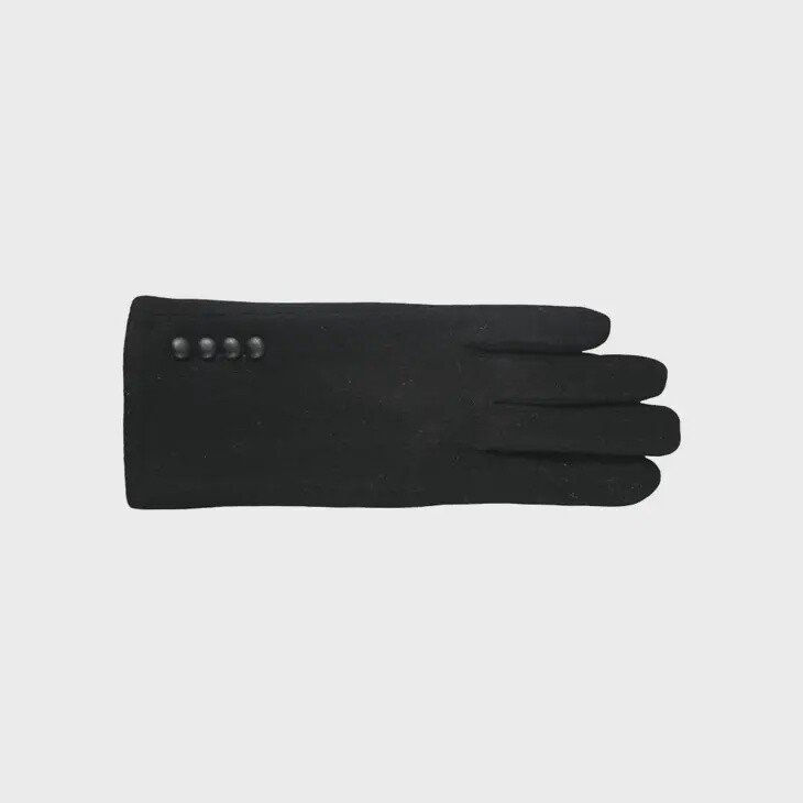 Women&#39;s 4 Buttons Wool Gloves w/ Lining | 3837, Size: O/S, Colour: Black