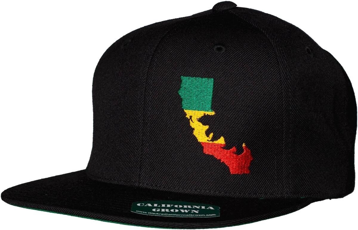 Silhouette Logo - Rasta Thread on Black - Classic SnapBack