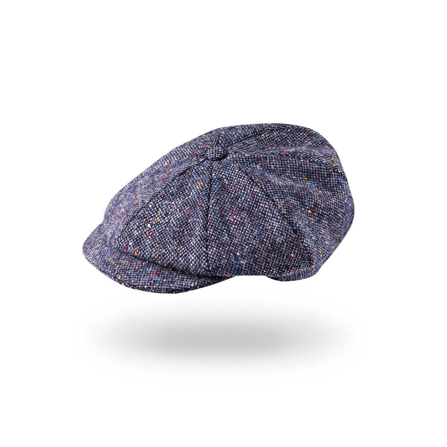 Eight Piece Newsboy Cap Navy Plain Donegal, Size: Small