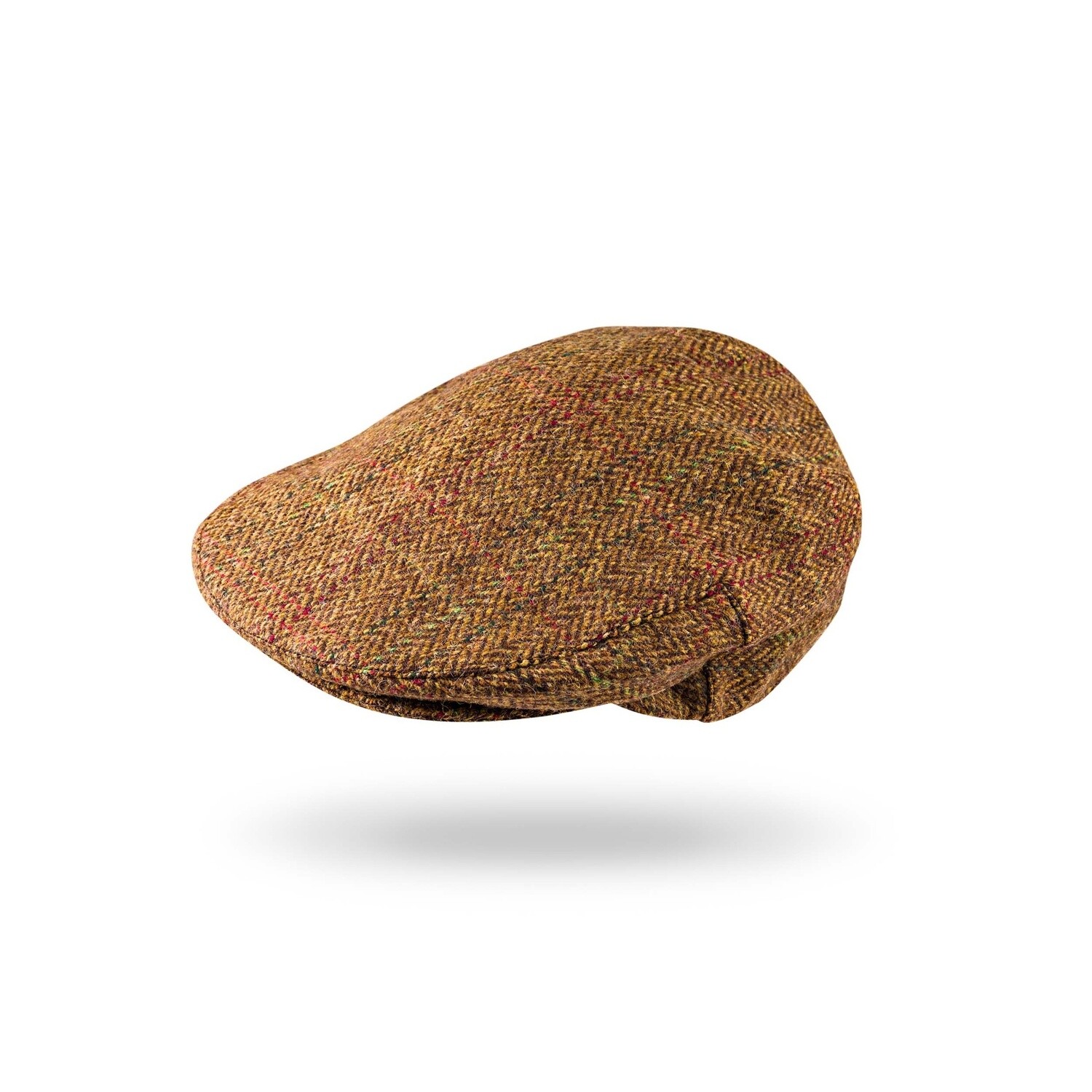 Irish Tweed Cap Tan Brown Herringbone, Size: Small