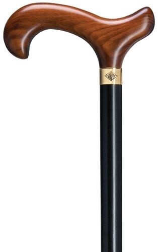 Scorched Cherry Stain on Black Shaft Cane