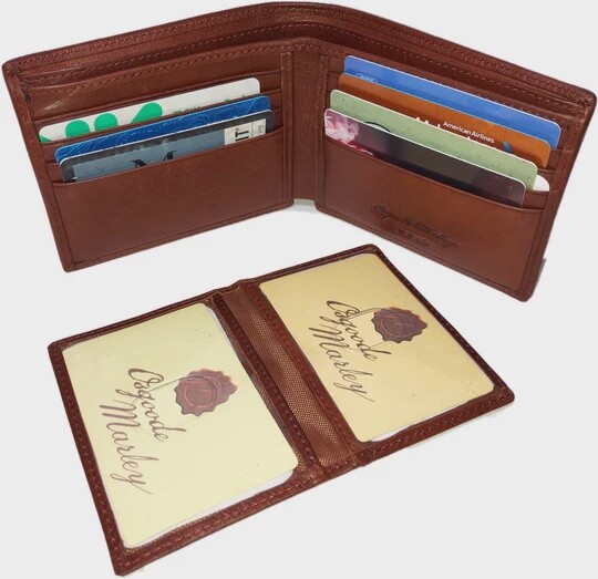 1241 | RFID Security Passcase Wallet, Colour: Brandy