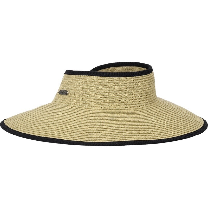 Chromis Paper Braid Rolled Visor, Size: O/S, Colour: Black