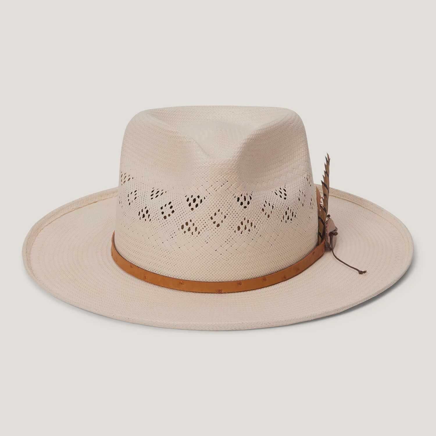 Andromeda Vented Straw Fedora, Size: Small