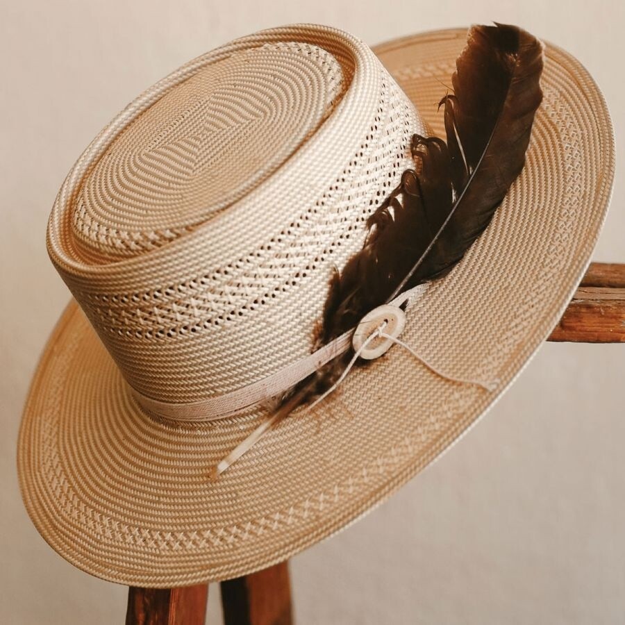 Batterson Shantung Straw Gambler Hat, Size: Small, Colour: Natural/Tan