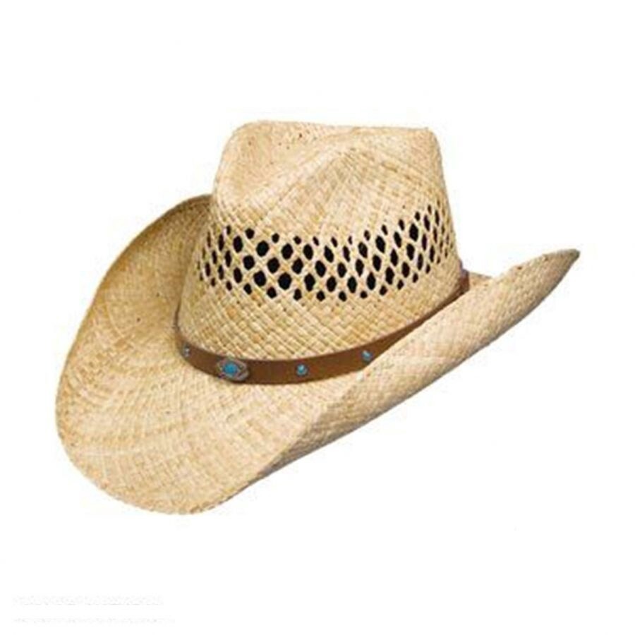 Madrid Raffia Straw Western Hat, Size: Small