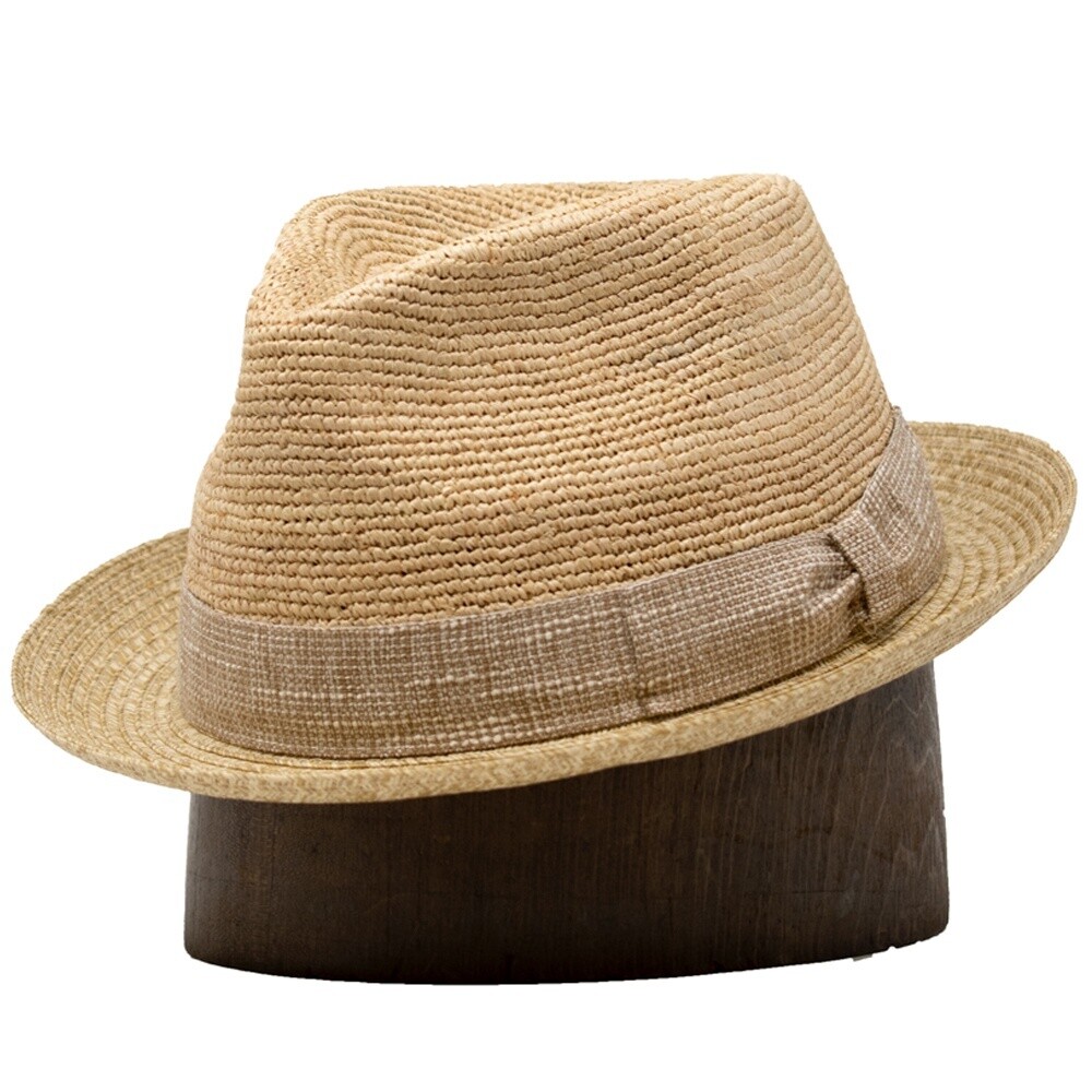 Dorian Toyo Braid Fedora, Size: Small, Colour: Natural Brown