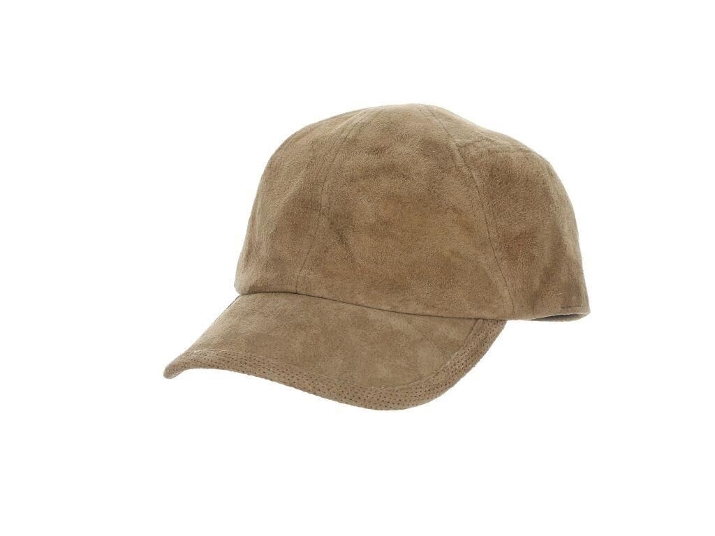 Cascade Structured Suede Baseball Cap, Size: Medium, Colour: Tan