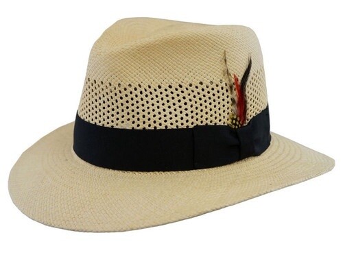 Bayou Handwoven Vented Panama, Colour: Natural, Size: Small