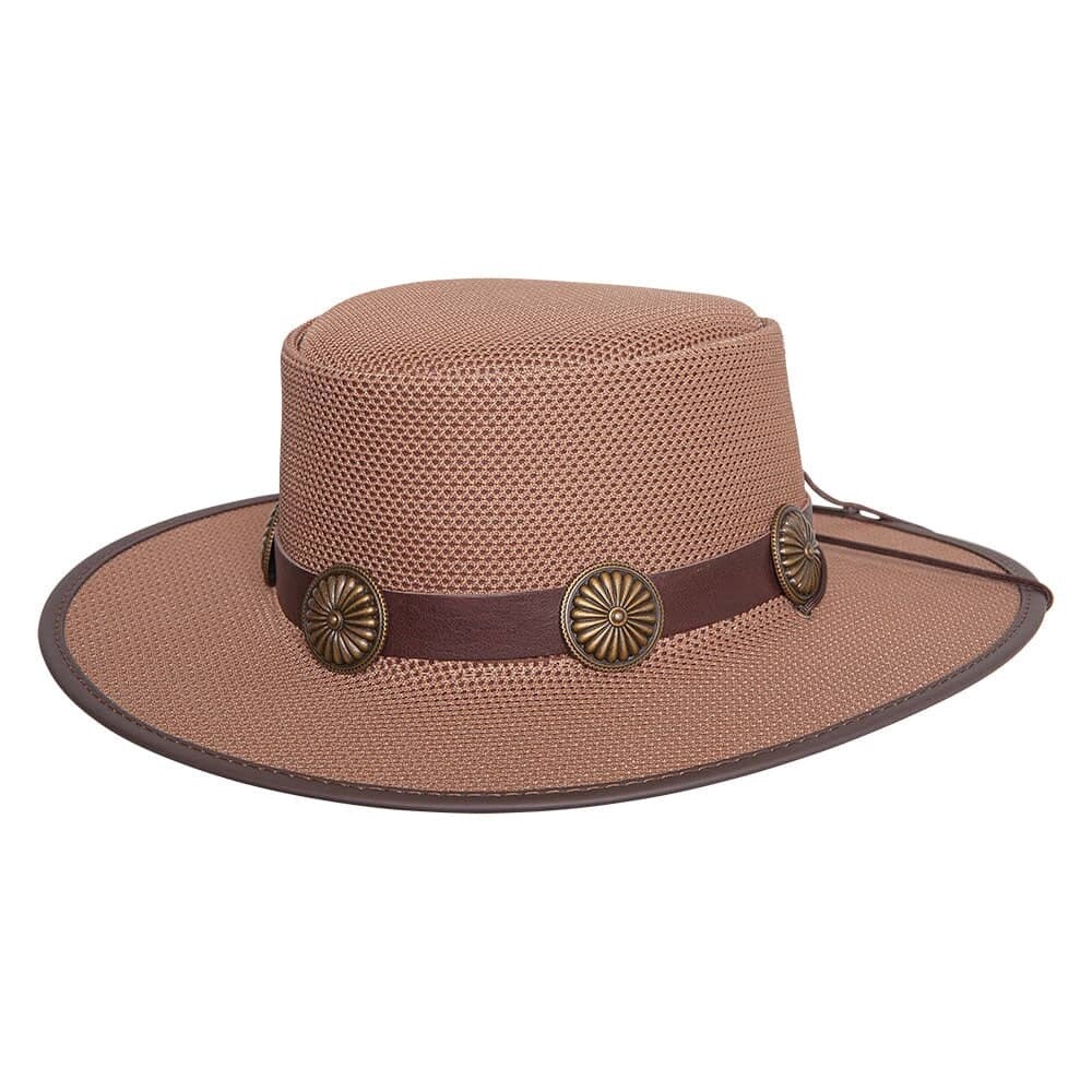 Gaucho Vented Summer Pork Pie Hat, Size: Small, Colour: Walnut