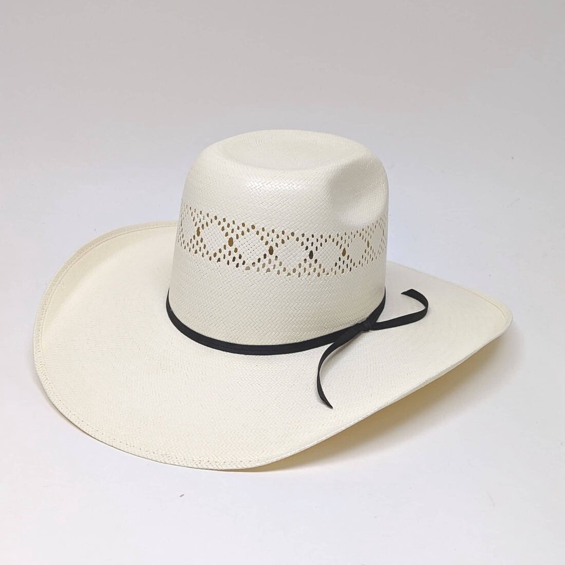 Elkhorn CHL Open Crown Straw Cowboy Hat, Size: Medium, Colour: Natural