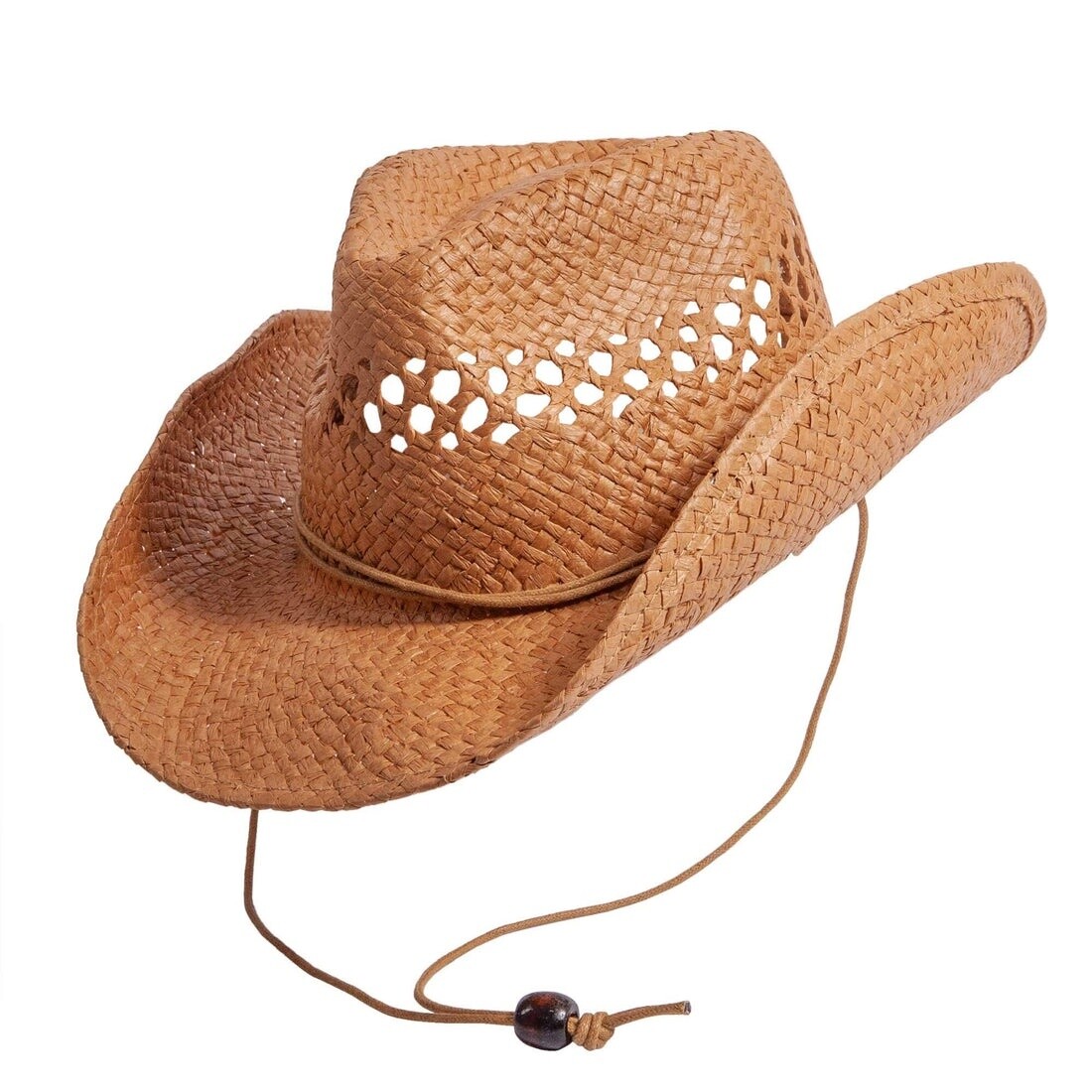 Carly Vented Straw Cowboy Hat w/ Chincord, Size: Small, Colour: Tan
