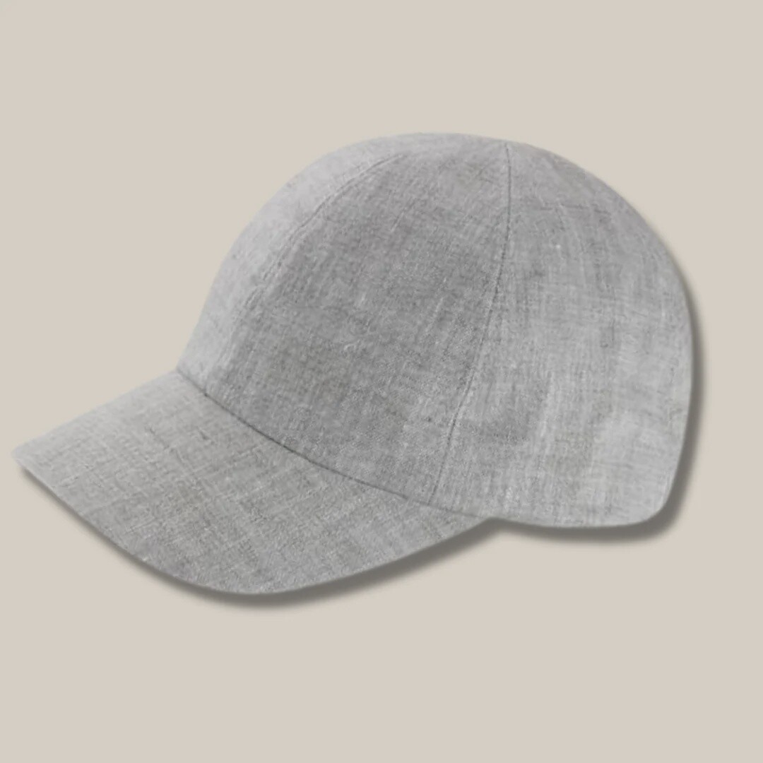Harper Linen Baseball Cap, Size: Small, Colour: Natural